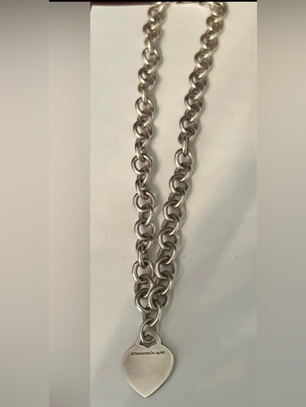 Tiffany & Co. Silver Chunky Heart Tag Link Necklace - Picture 4 of 4